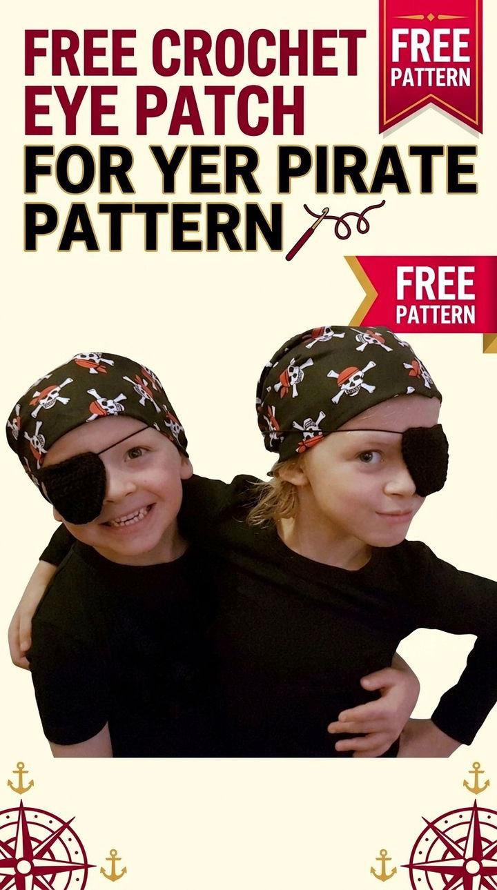 Free Crochet Eye Patch For Yer Pirate Pattern Modern Retro Boho Style