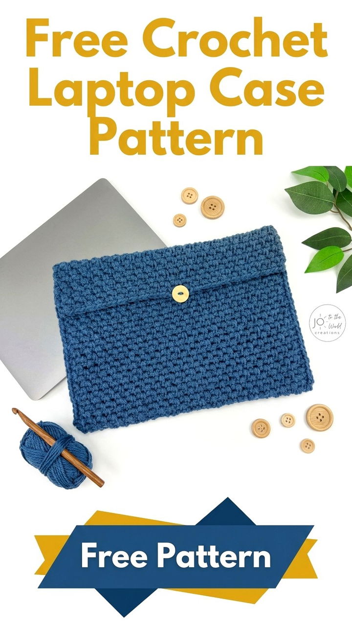 Free Crochet Laptop Case Pattern Modern Groovy Tech Accessory