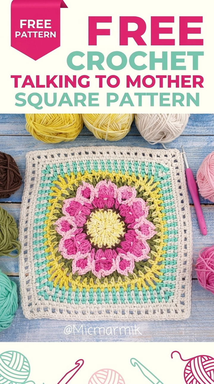 Free Crochet Talking to Mother Square Pattern