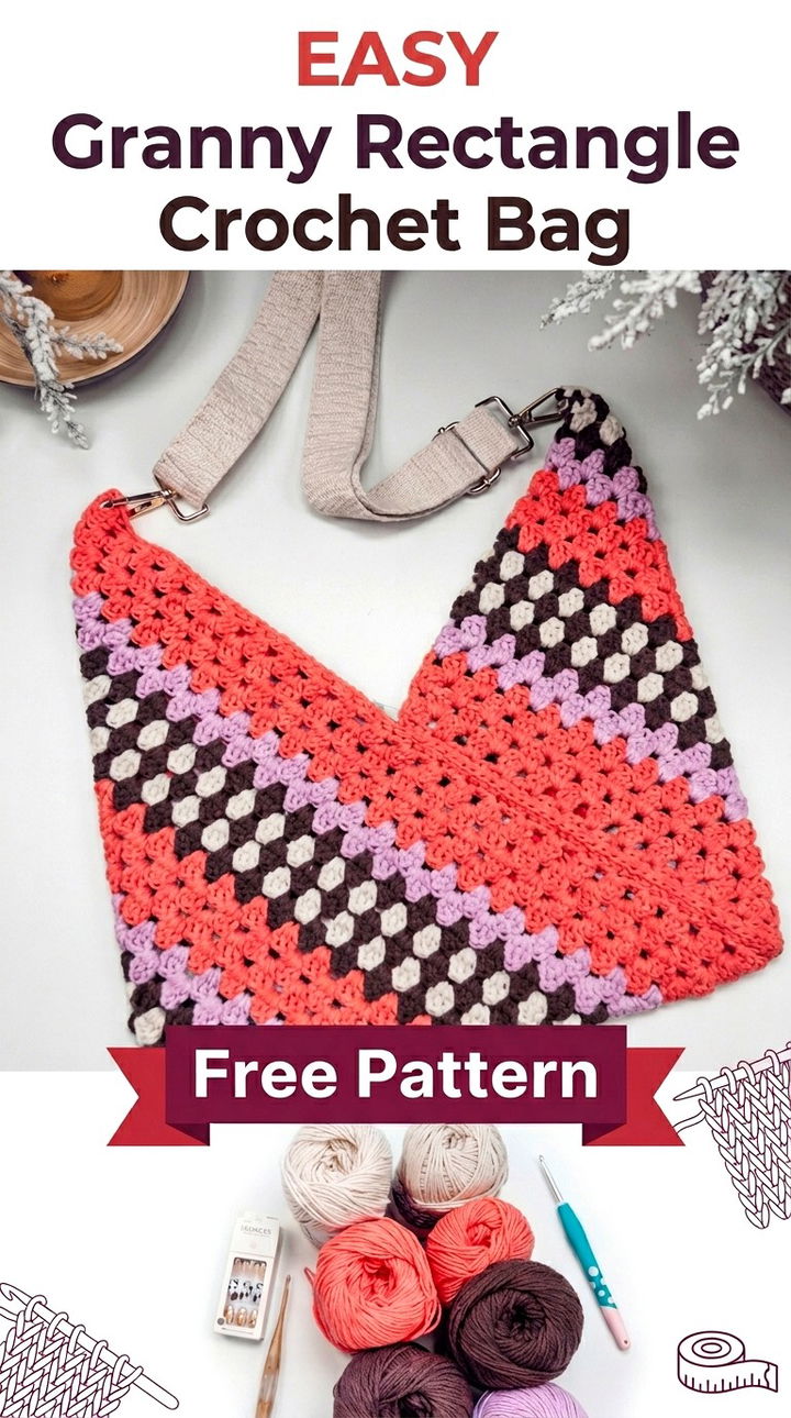 Free Easy Granny Rectangle Crochet Bag Pattern