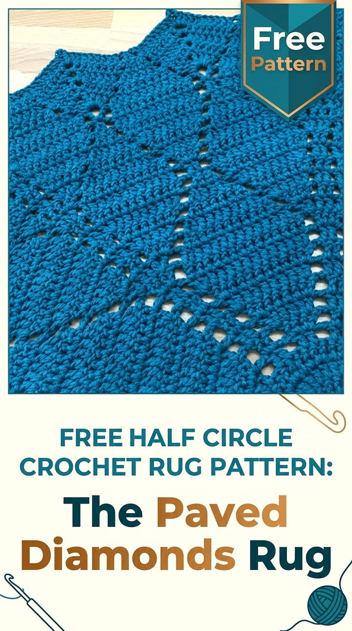 Free Half Circle Crochet Rug Pattern The Paved Diamonds Rug
