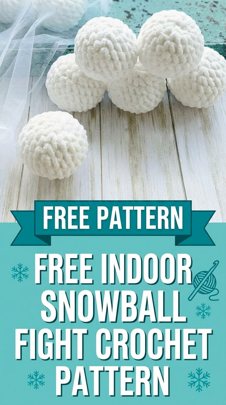 Free Indoor Snowball Fight Crochet Pattern Modern Retro Boho Style