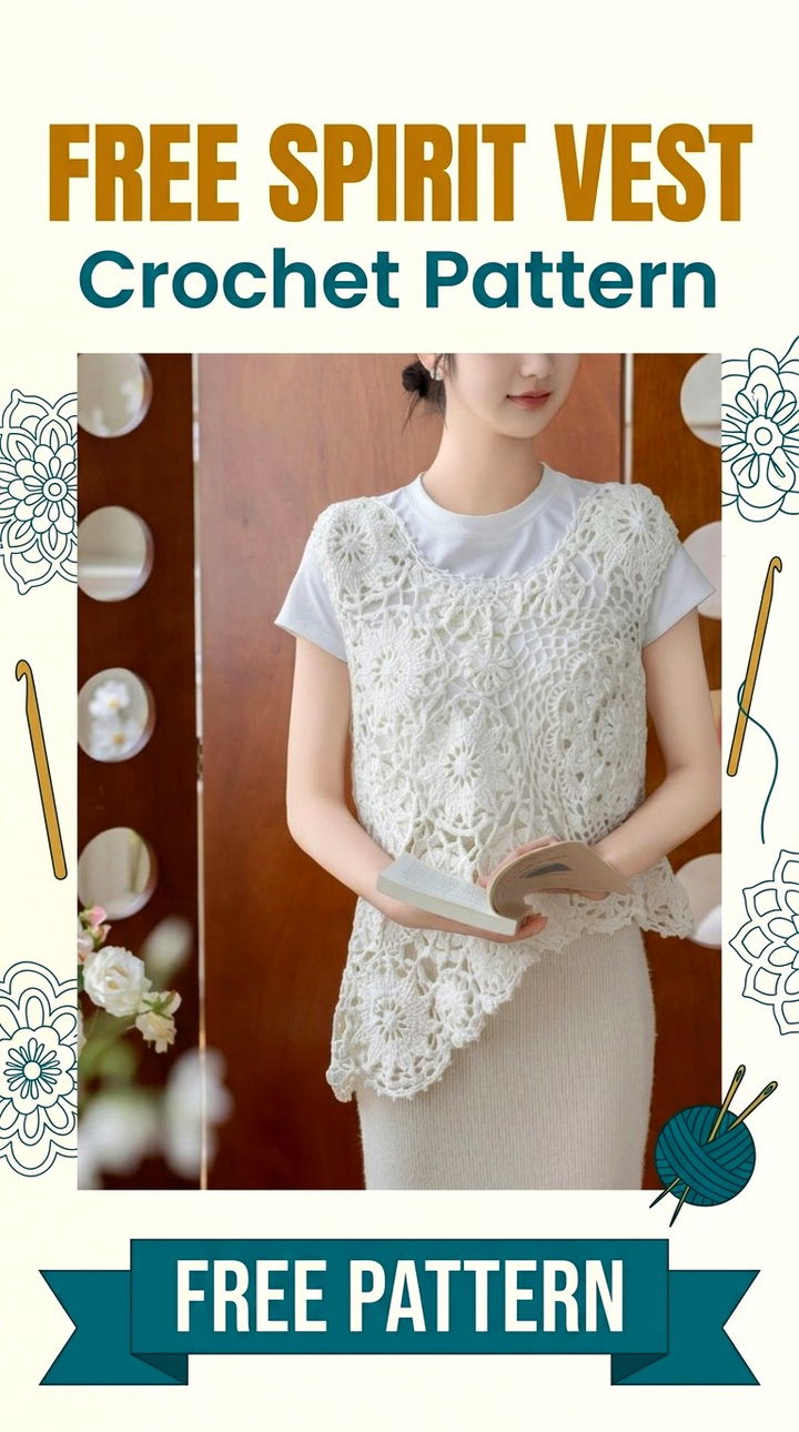 Free Spirit Vest Crochet Pattern Modern Retro Boho Style
