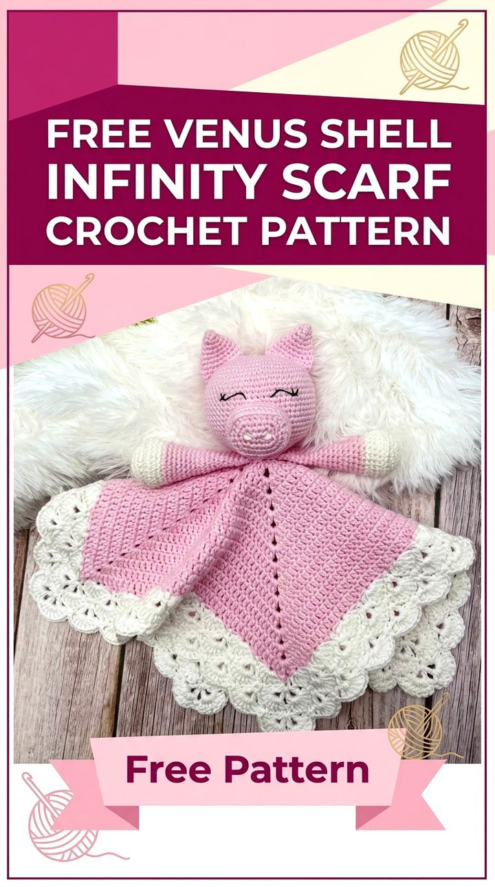 Free Venus Shell Infinity Scarf Crochet Pattern Modern Retro Chic
