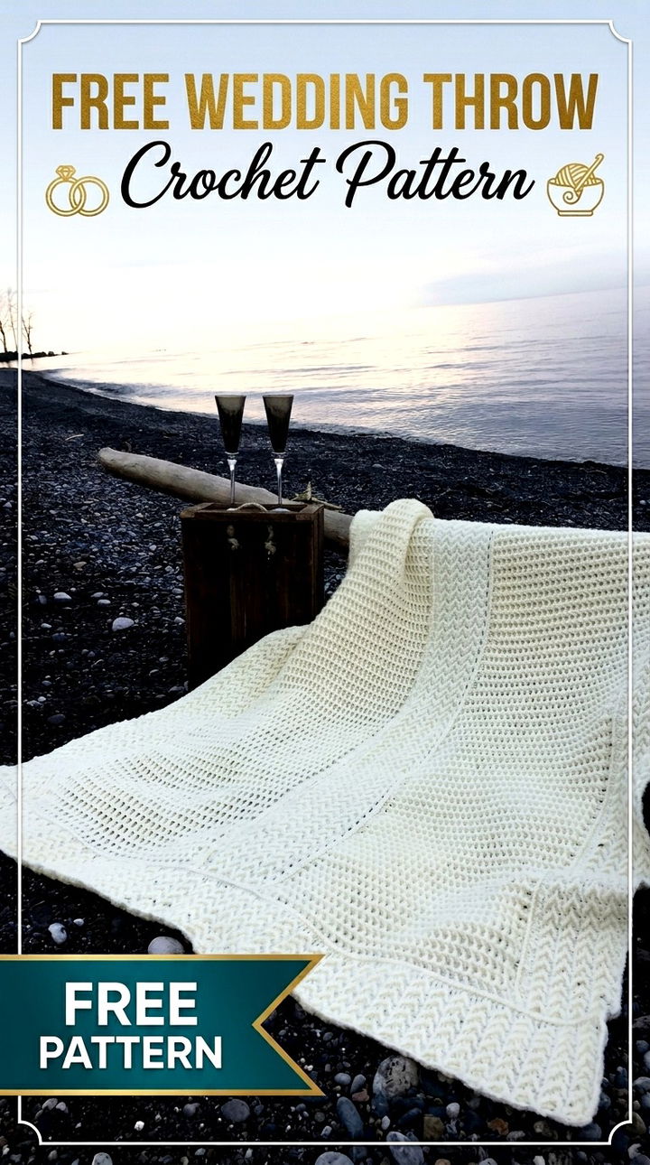 Free Wedding Throw Crochet Along Pattern Elegant Retro Boho Blanket