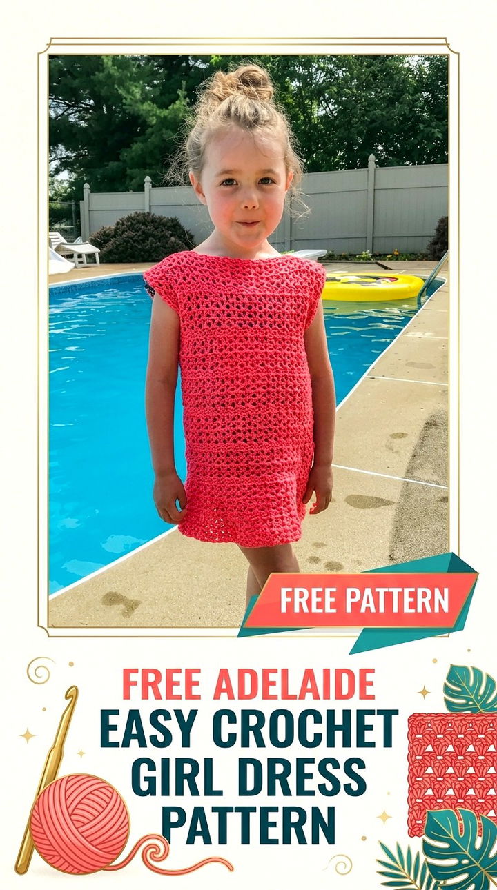 Free Adelaide Easy Crochet Girl Dress Pattern Modern Retro Boho Style