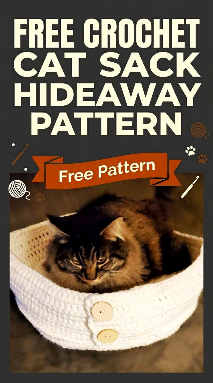 Free Crochet Cat Sack Hideaway Pattern