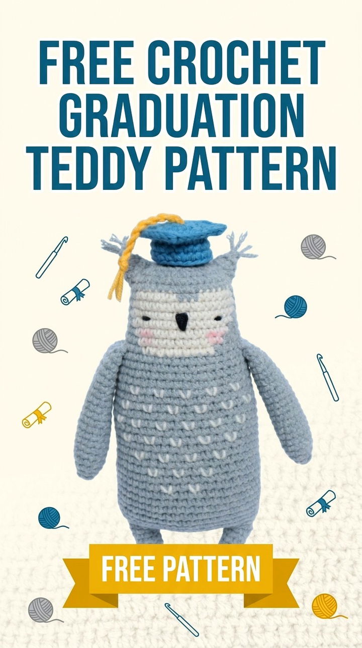 Free Crochet Graduation Teddy Pattern Modern Amigurumi Keepsake
