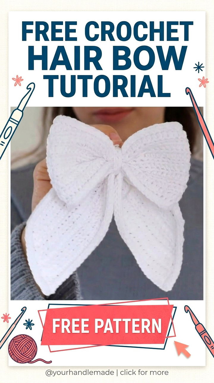 Free Crochet Hair Bow Tutorial
