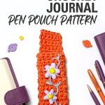 Free Crochet Journal Pen Pouch Pattern Modern Groovy Stationery Style