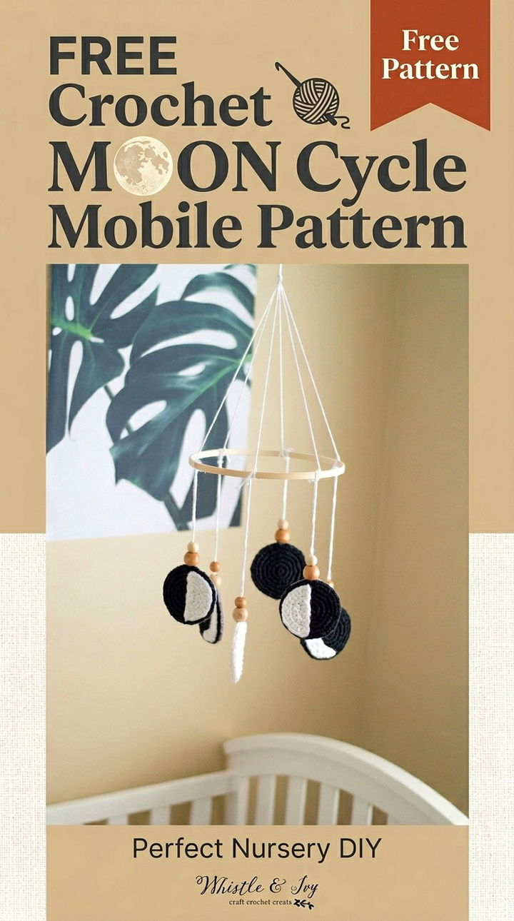 Free Crochet Moon Cycle Mobile Pattern