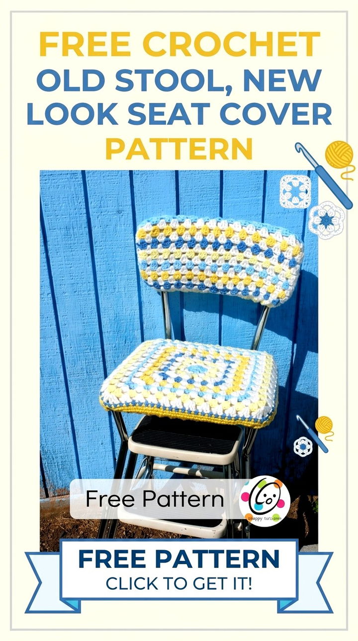 Free Crochet Old Stool New Look Seat Cover Pattern