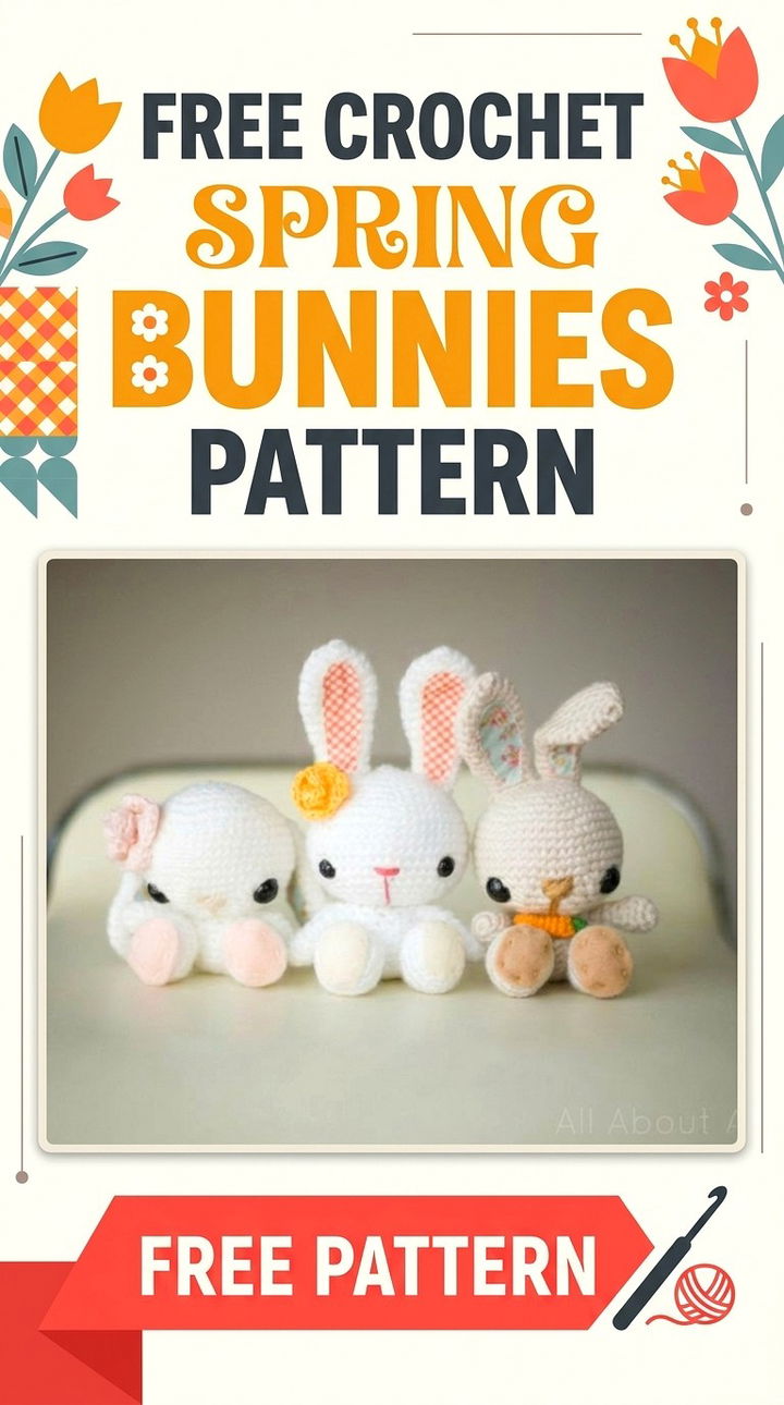 Free Crochet Spring Bunnies Pattern Whimsical Boho Easter Decor