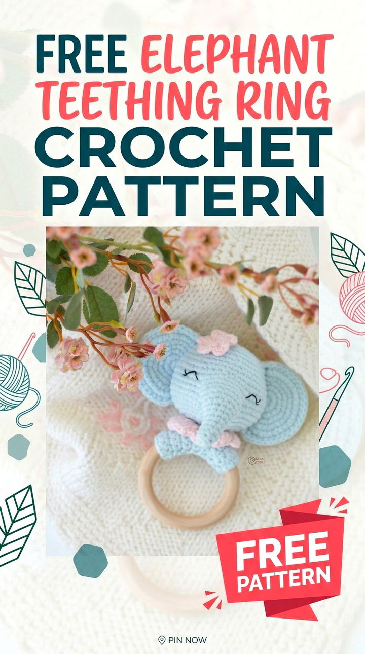 Free Elephant Teething Ring Crochet Pattern
