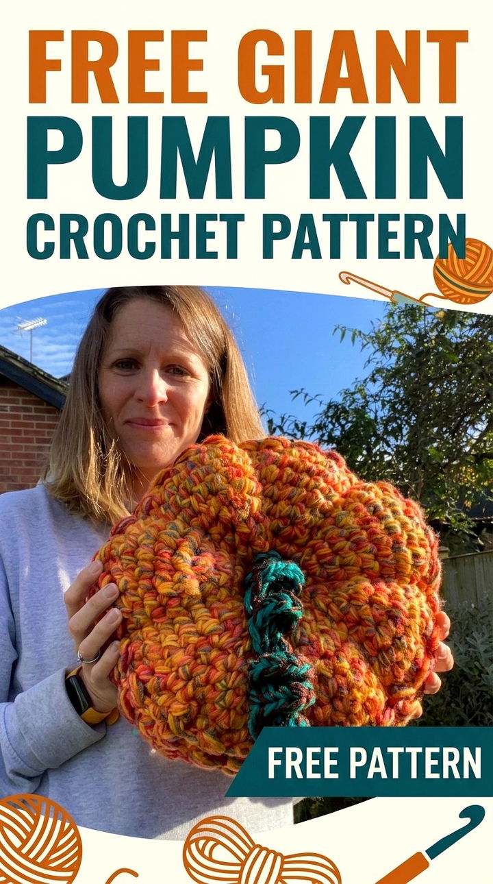 Free Giant Pumpkin Crochet Pattern Cozy Statement Autumn Decor