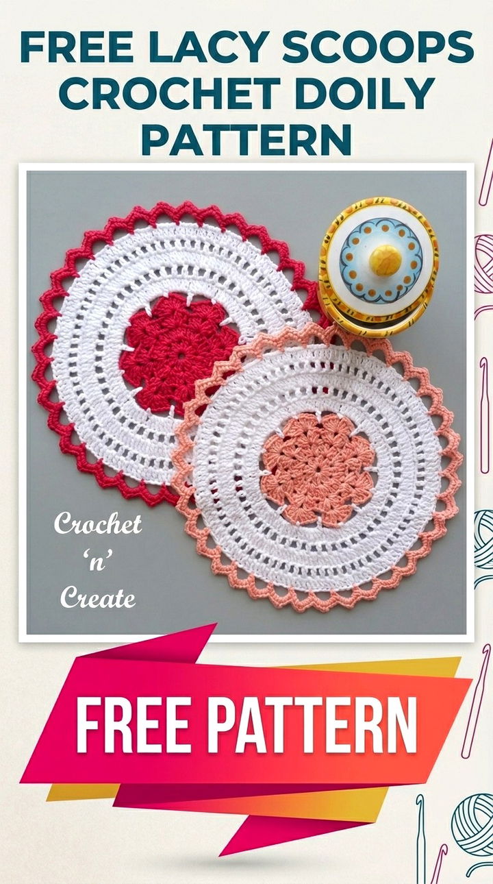 Free Lacy Scoops Crochet Doily Pattern