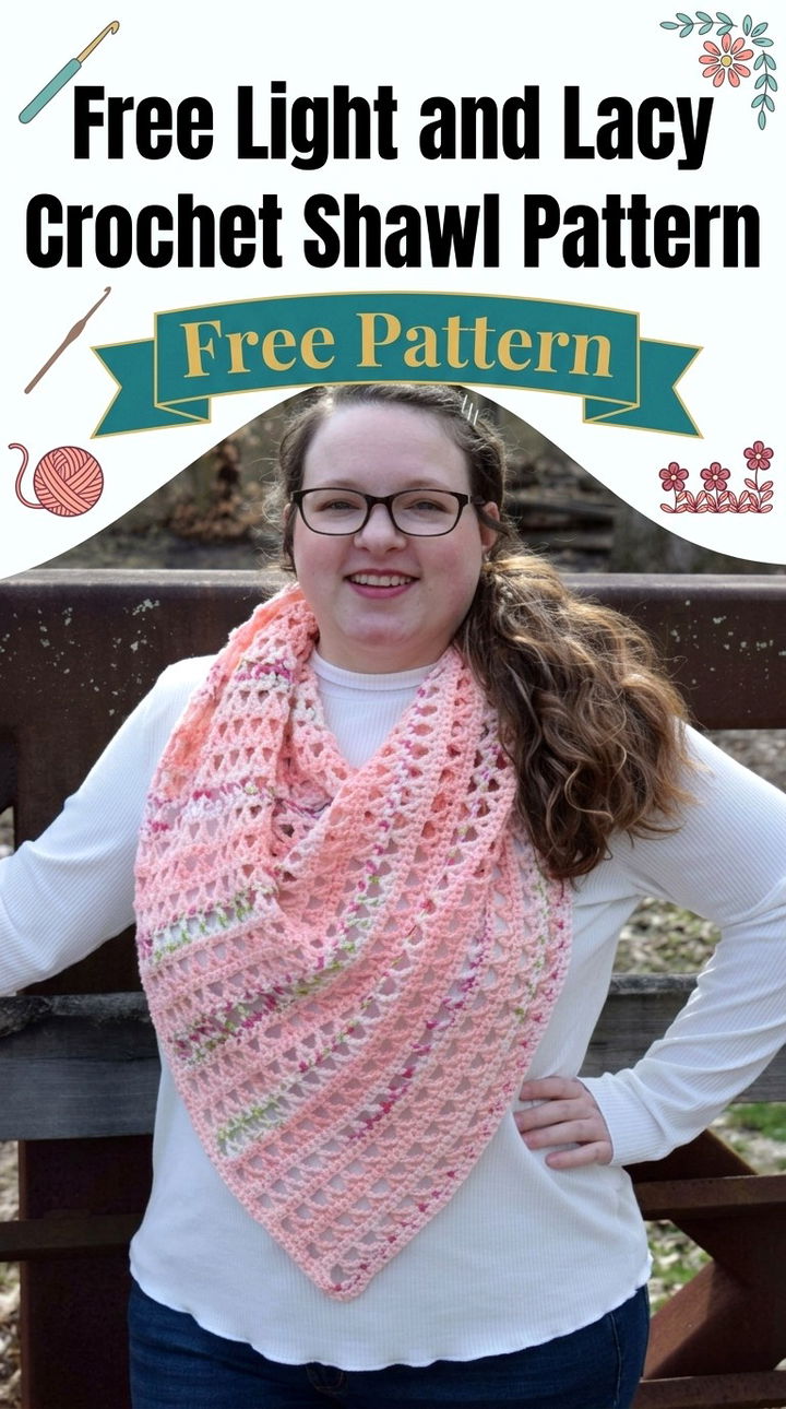 Free Light and Lacy Crochet Shawl Pattern Modern Groovy Wrap Style
