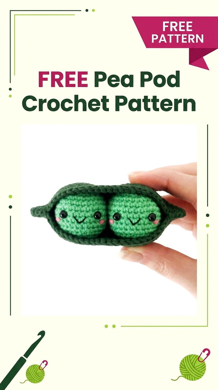 Free Pea Pod Crochet Pattern Modern Retro Woodland Amigurumi Style