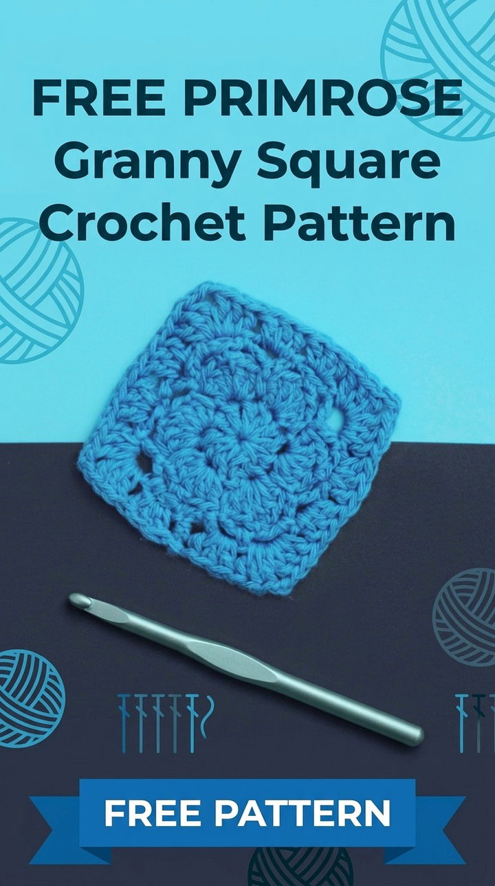 Free Primrose Granny Square Crochet Pattern Modern Retro Floral Style