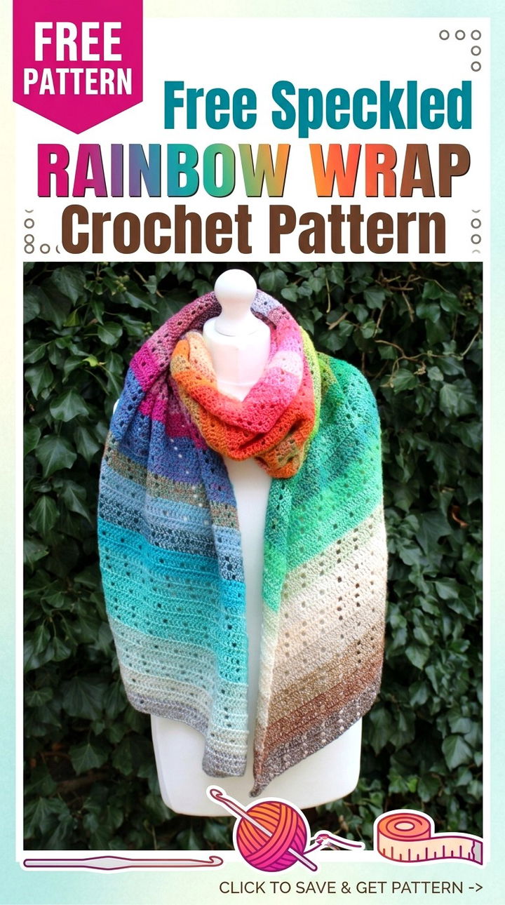 Free Speckled Rainbow Wrap Crochet Pattern