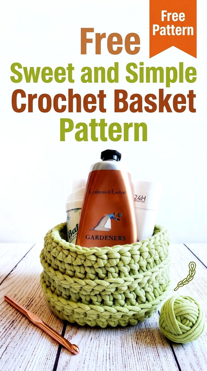 Free Sweet and Simple Crochet Basket Pattern Modern Retro Storage Style