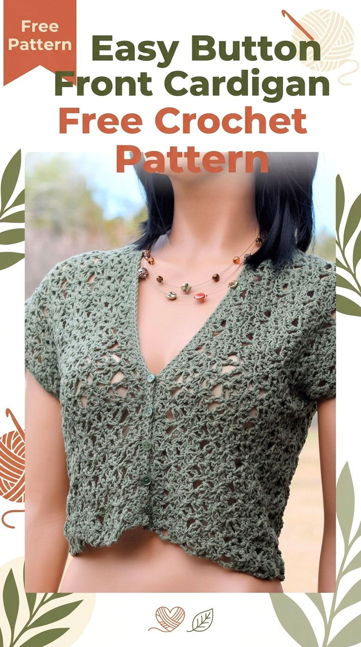 The Perfect First Sweater Easy Button Front Cardigan Free Crochet Pattern