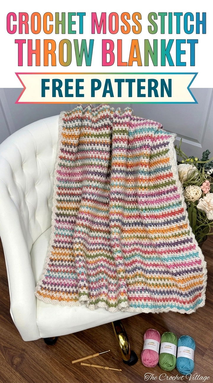 Timeless Texture The Crochet Moss Stitch Throw Blanket