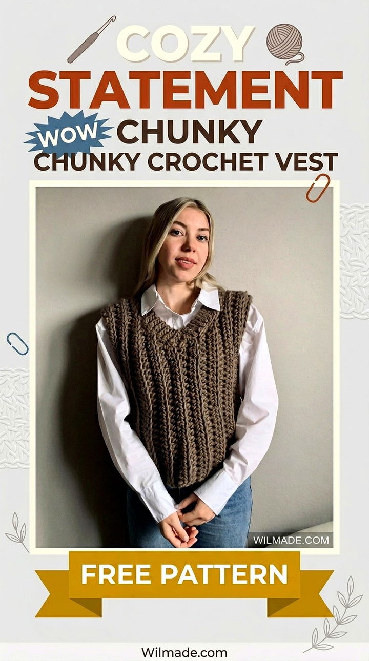 Cozy Statement Wow Chunky Crochet Vest