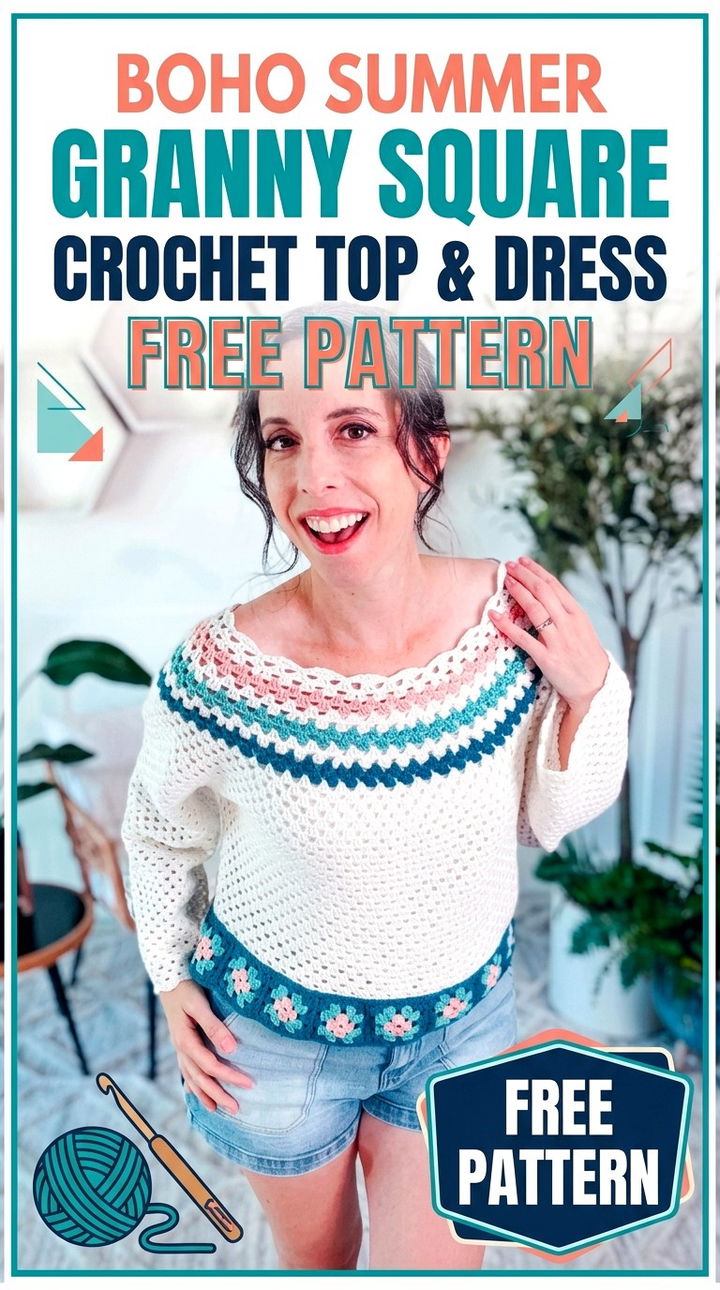 Effortless Summer Style Free Granny Square Crochet Top and Dress Pattern