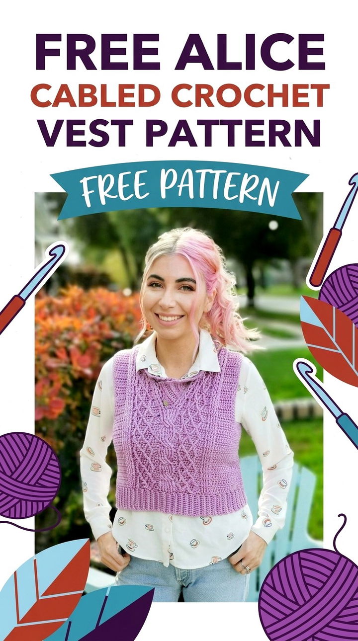 Free Alice Cabled Crochet Vest Pattern