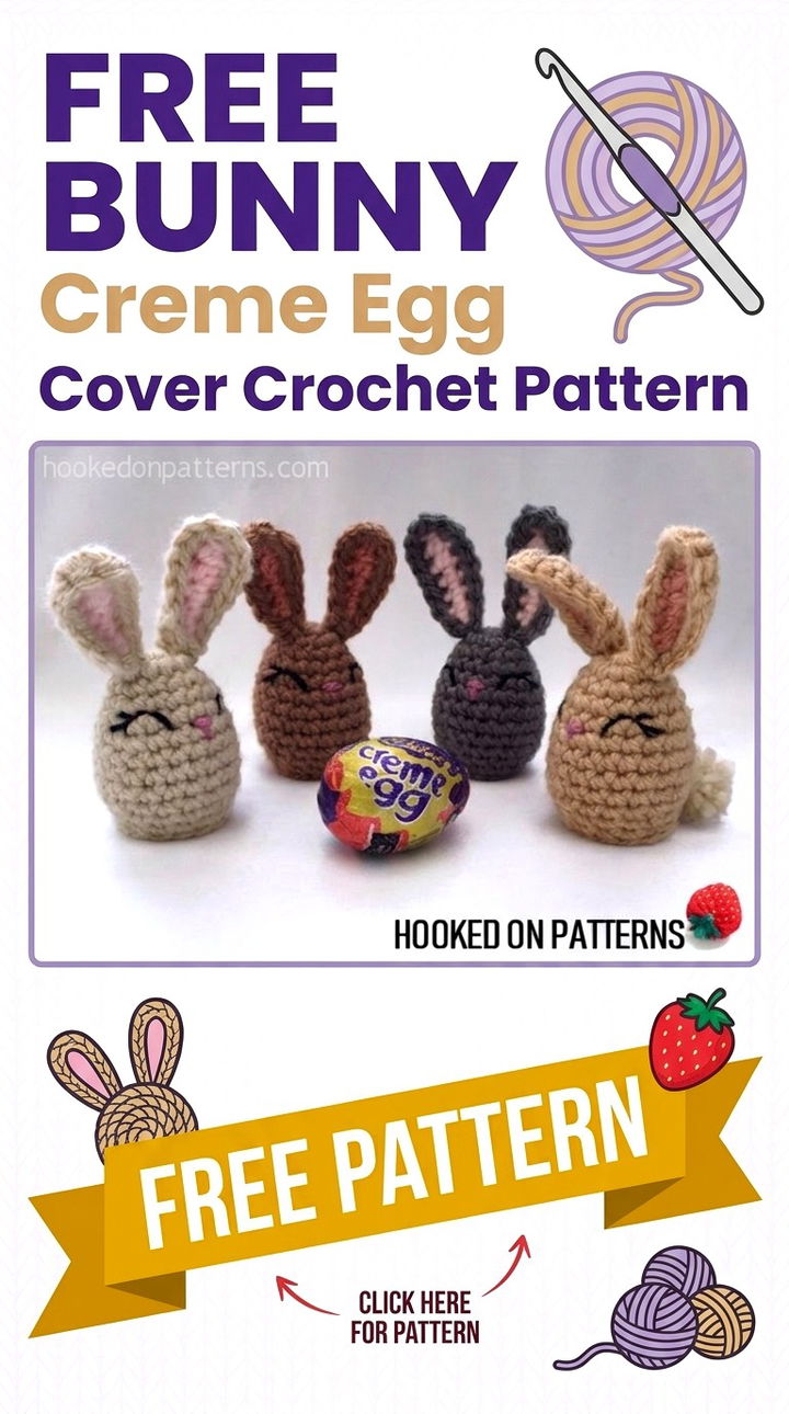 Free Bunny Creme Egg Cover Crochet Pattern Festive Boho Easter Treat