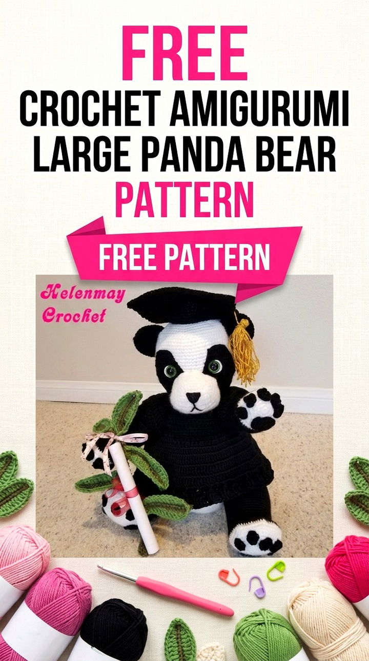 Free Crochet Amigurumi Large Panda Bear Pattern Modern Boho Plush
