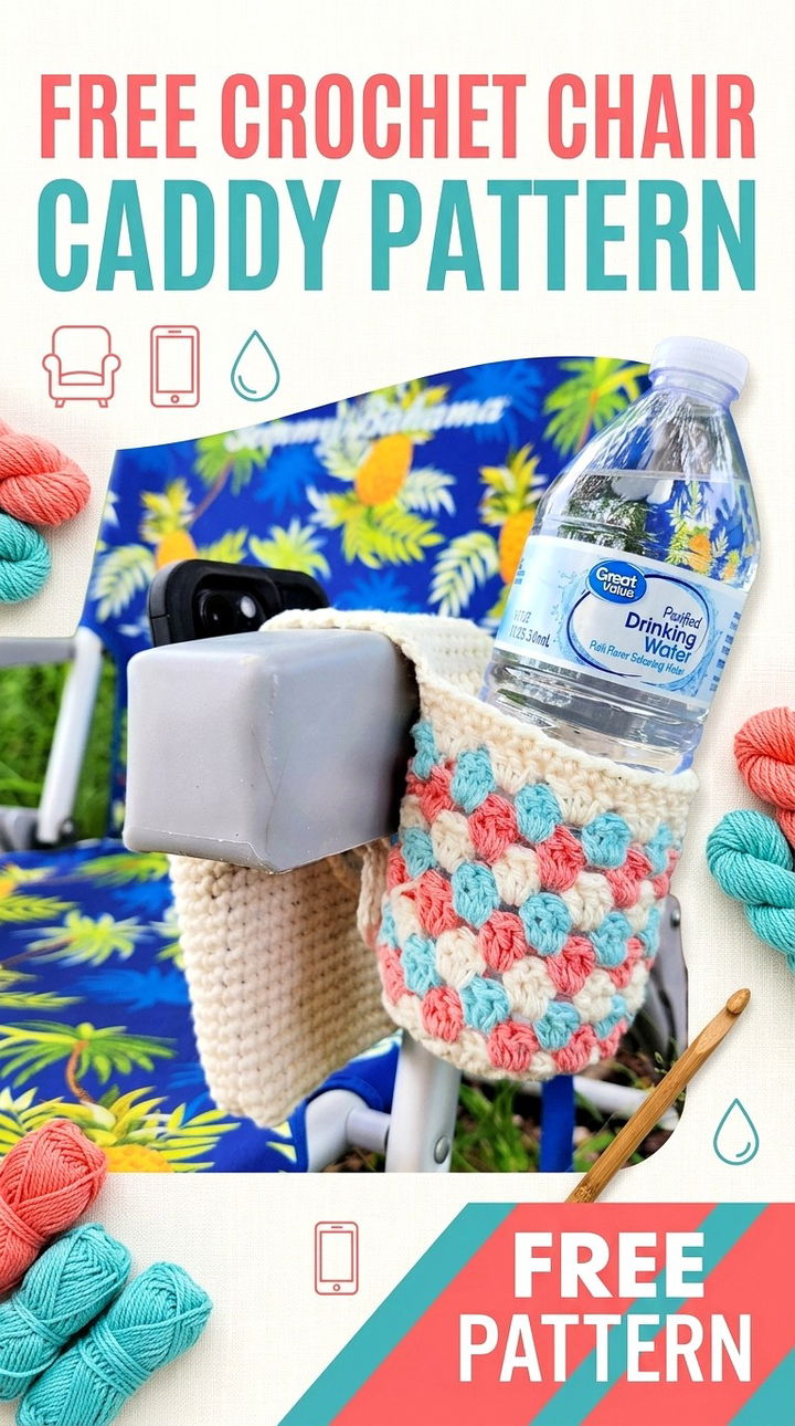 Free Crochet Chair Caddy Pattern Modern Retro Organizer Style
