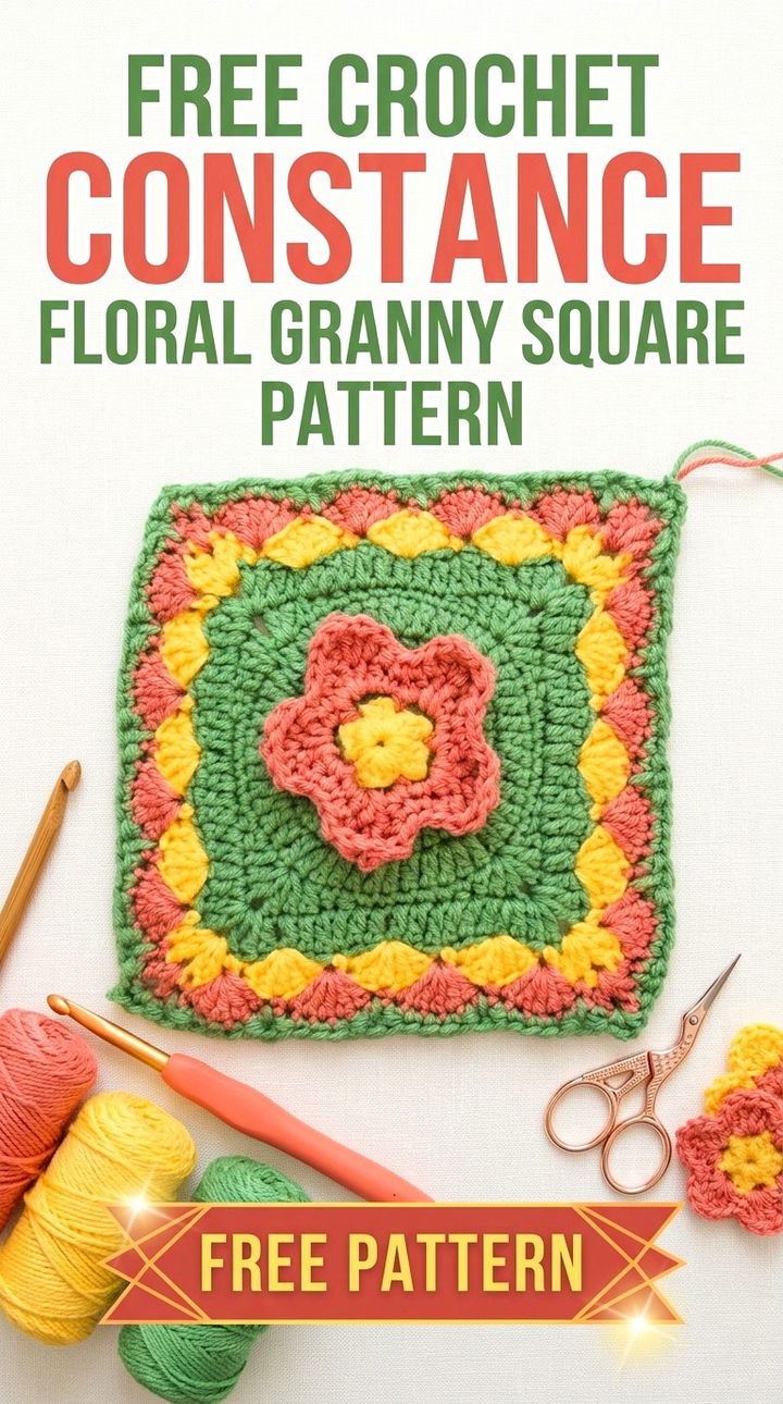 Free Crochet Constance Floral Granny Square Pattern