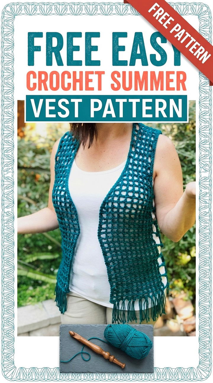 Free Easy Crochet Summer Vest Pattern Modern Retro Layering Style