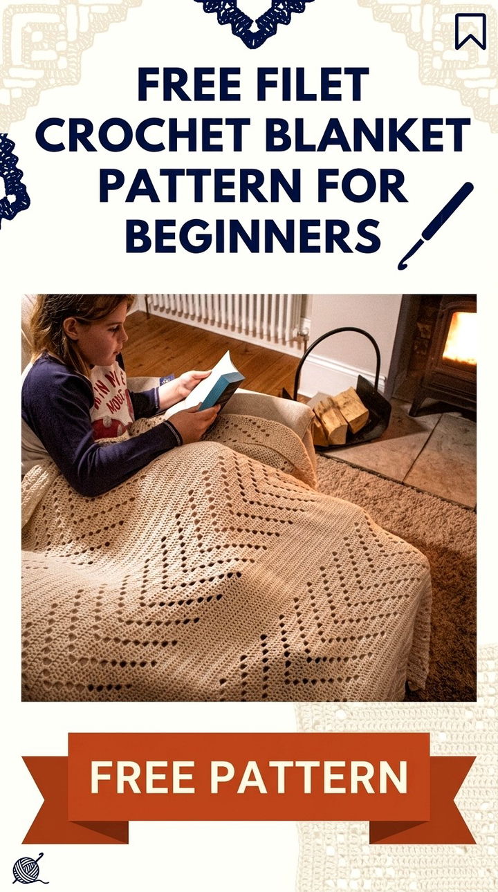 Free Filet Crochet Blanket Pattern for Beginners