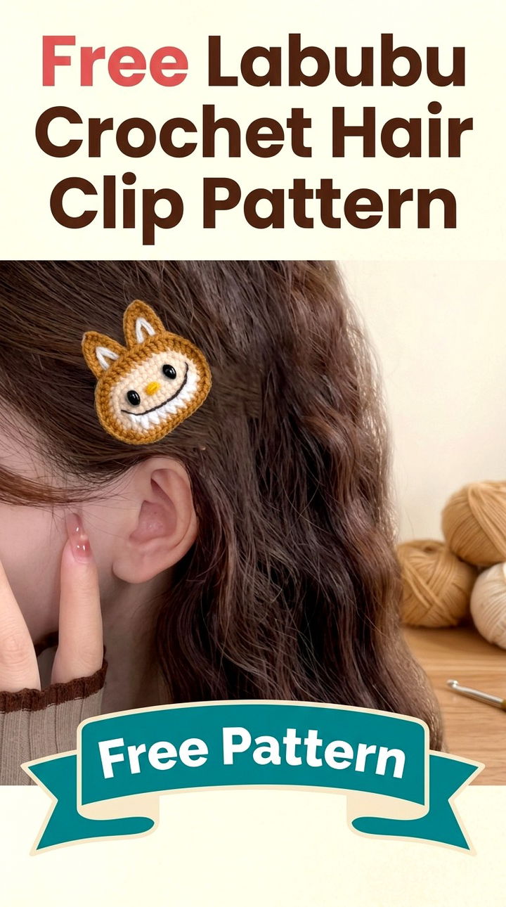 Free Labubu Crochet Hair Clip Pattern