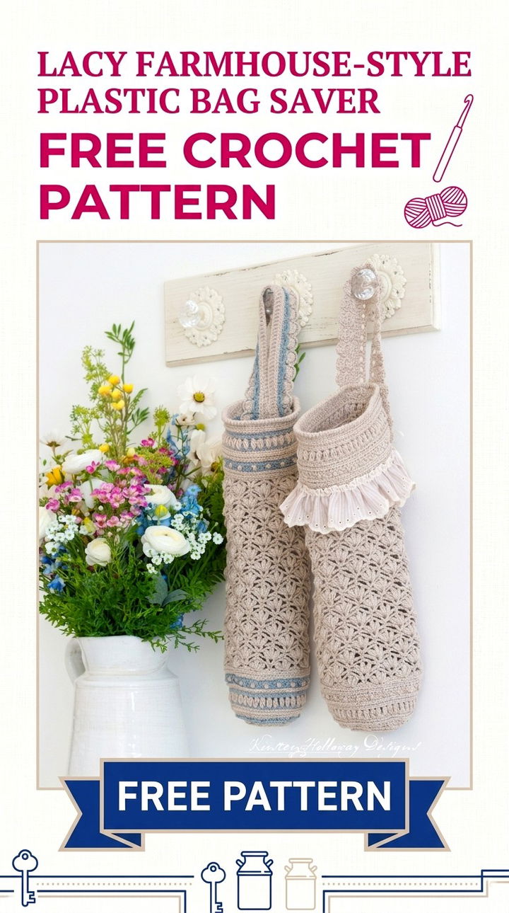 Free Lacy Farmhouse Plastic Bag Saver Crochet Pattern