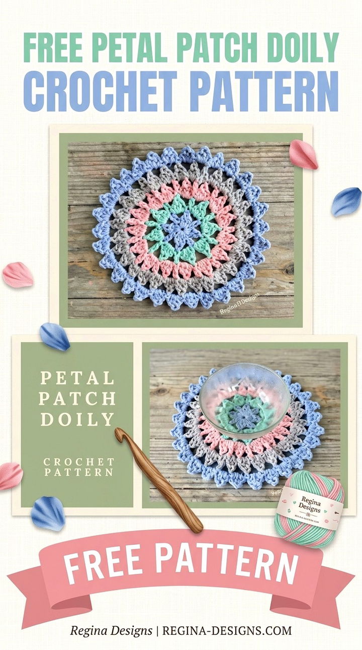 Free Petal Patch Doily Crochet Pattern
