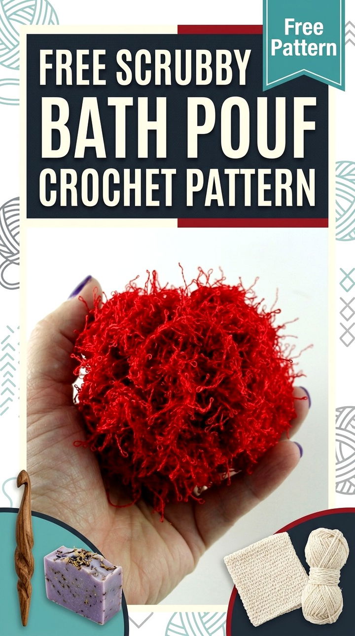 Free Scrubby Bath Pouf Crochet Pattern Modern Retro Self Care
