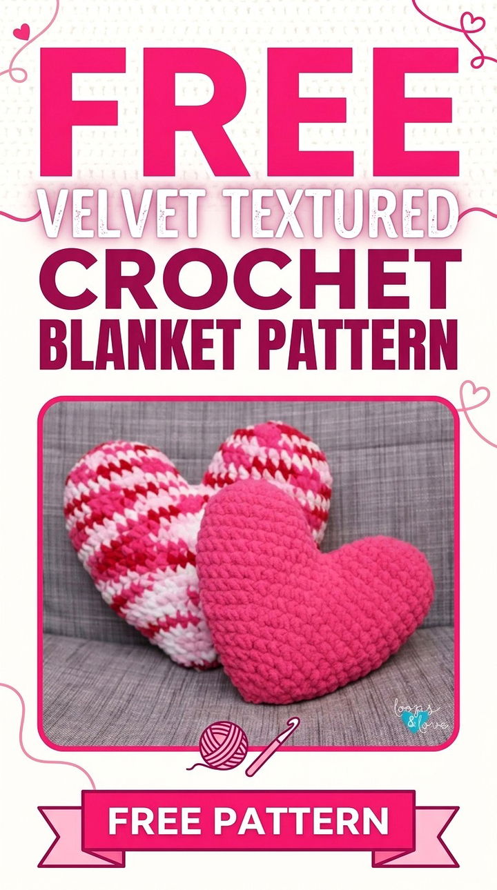 Free Velvet Textured Crochet Blanket Pattern Modern Groovy Home Decor