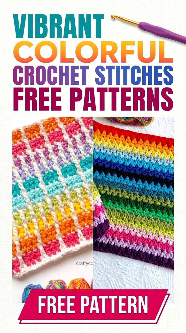 Vibrant Colorful Crochet Stitches Free Patterns