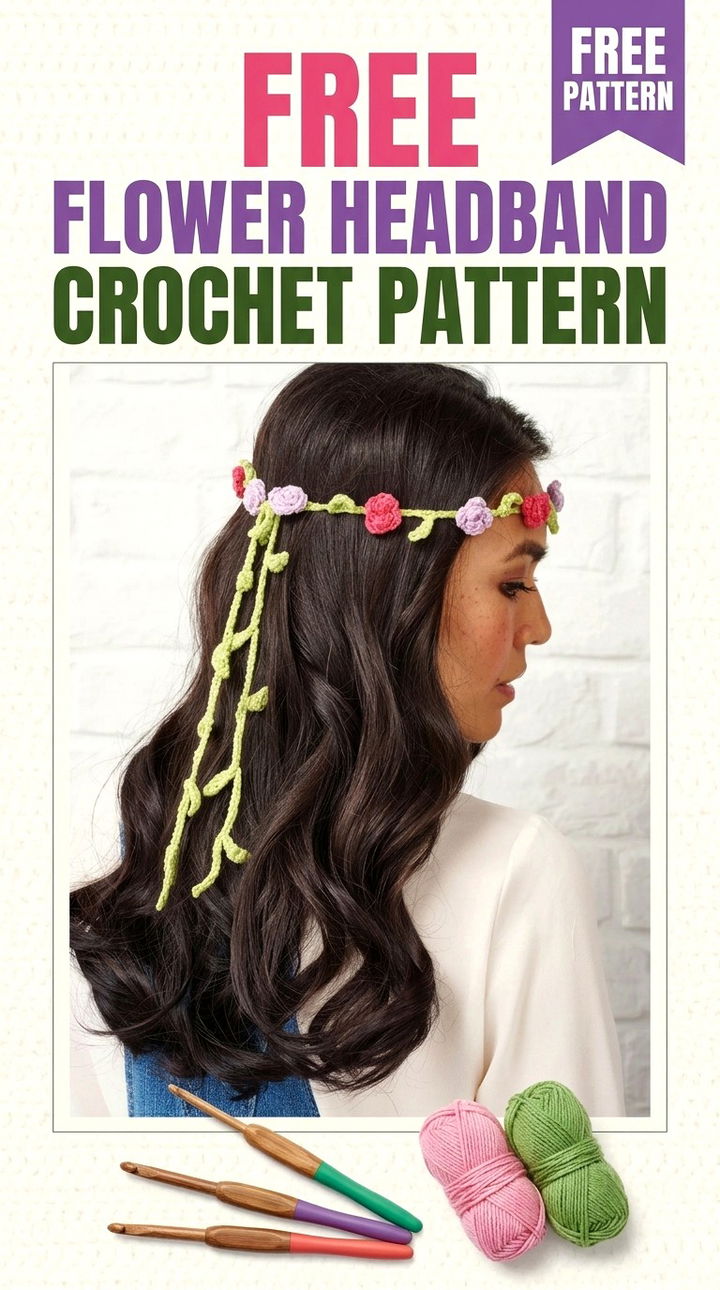 Botanical Bliss The Free Flower Headband Crochet Pattern