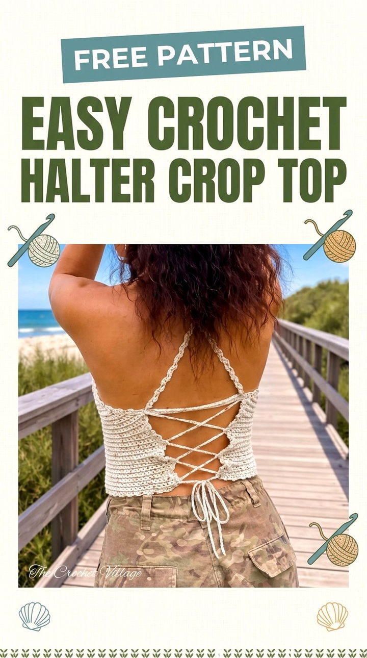 Easy Crochet Halter Crop Top Free Pattern
