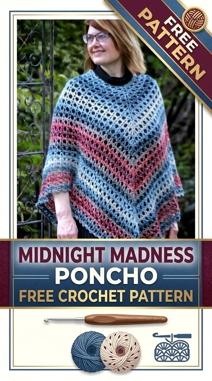 Elegant Drape The Midnight Madness Crochet Poncho