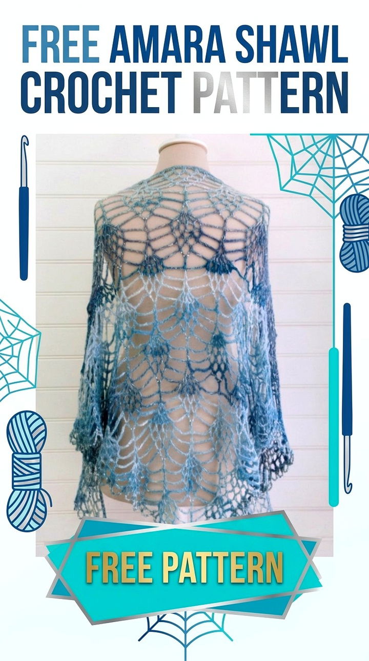 Free Amara Shawl Crochet Pattern Modern Retro Bohemian Style