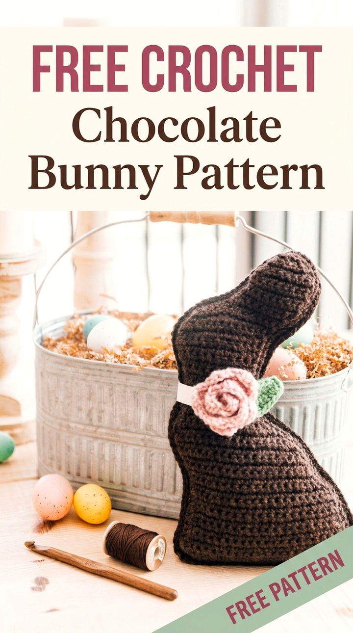 9. Free Crochet Chocolate Bunny Pattern Sweet Boho Spring Decor