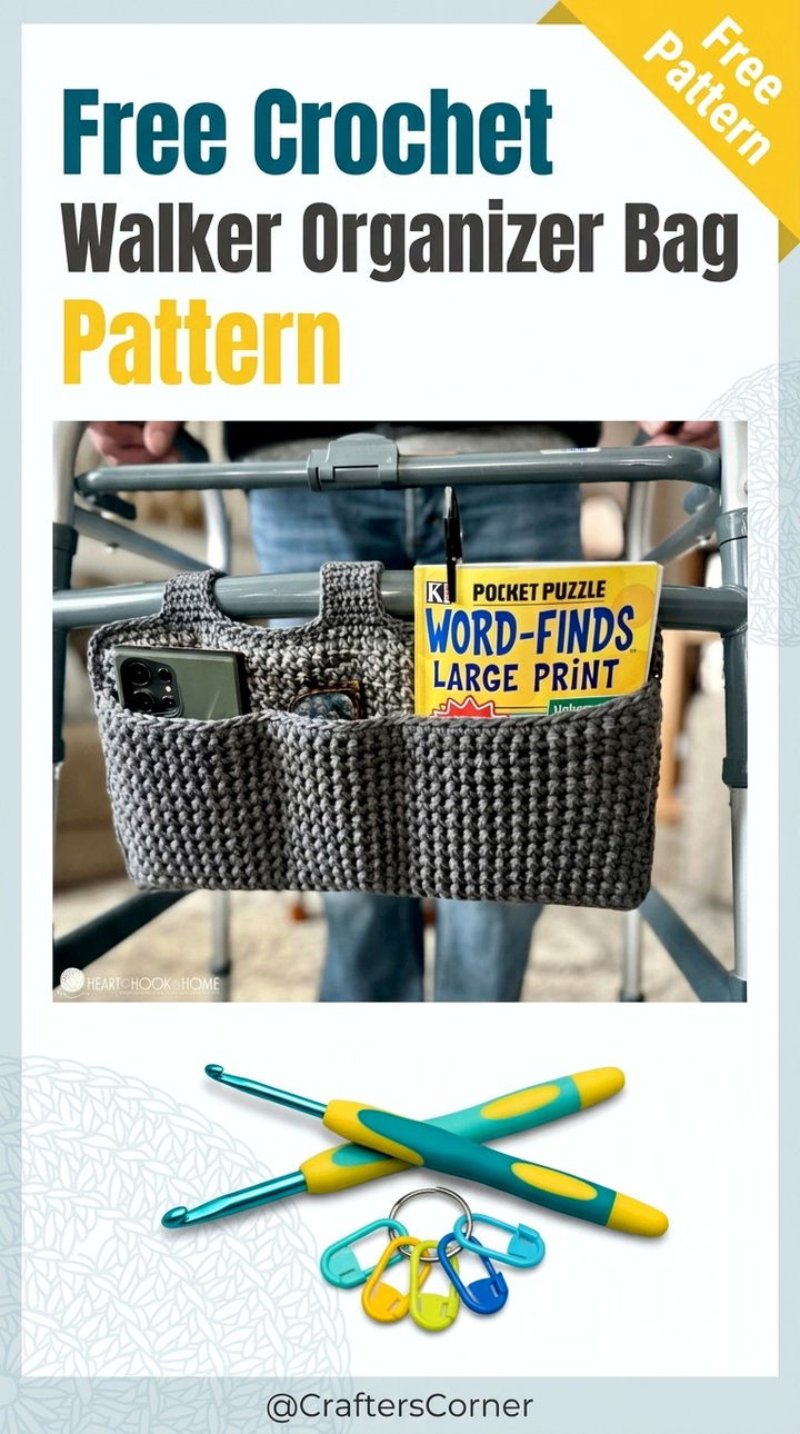 Free Crochet Walker Organizer Bag Pattern