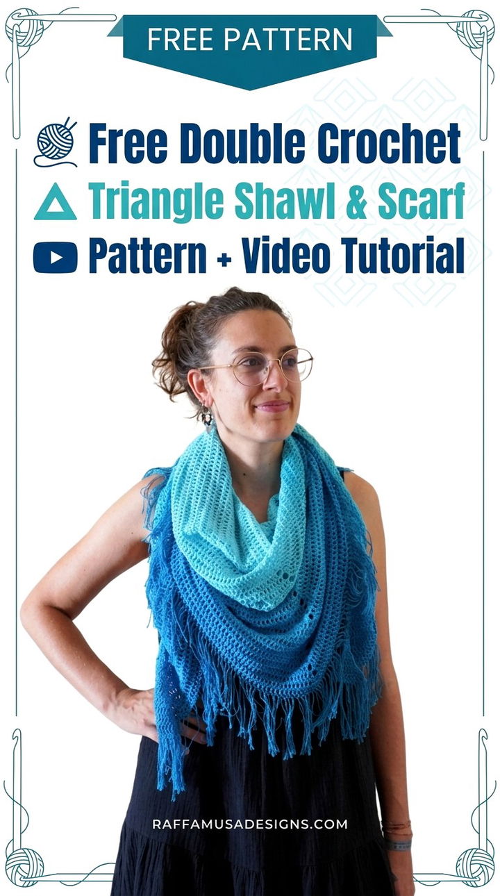 Free Double Crochet Triangle Shawl & Scarf Pattern