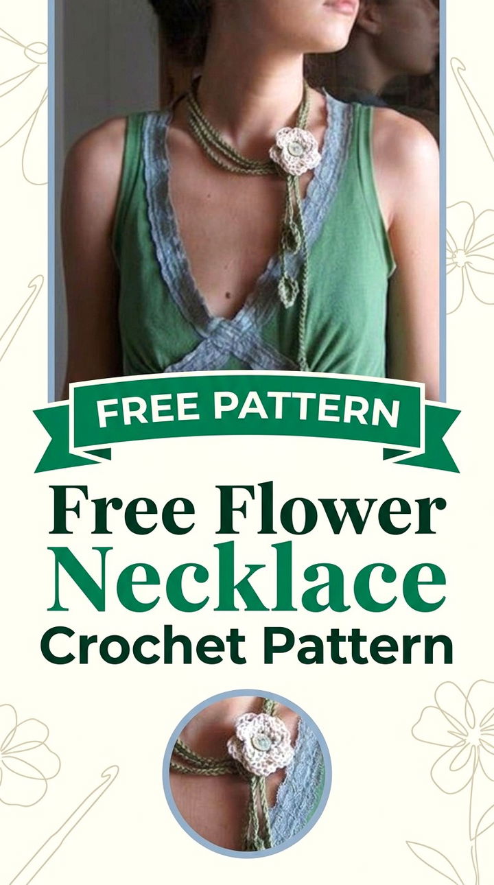 Free Flower Necklace Crochet Pattern Modern Retro Boho Style